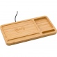 V0185 Bambusowy organizer na biurko, adowarka bezprzewodowa 5W